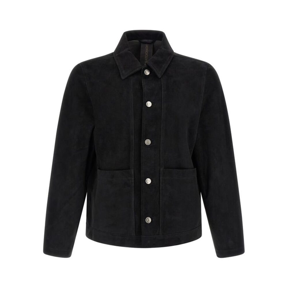 GIORGIO BRATO Black Suede Leather Leather Men's Jacket